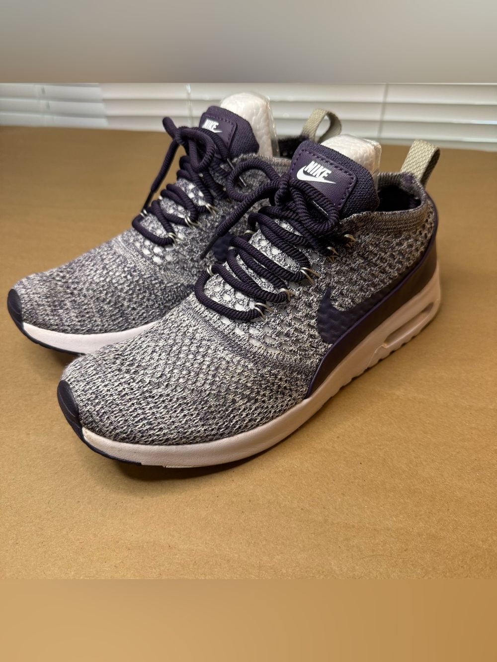 Nike Women’s Flyknit Running Shoes - Gray & Purple